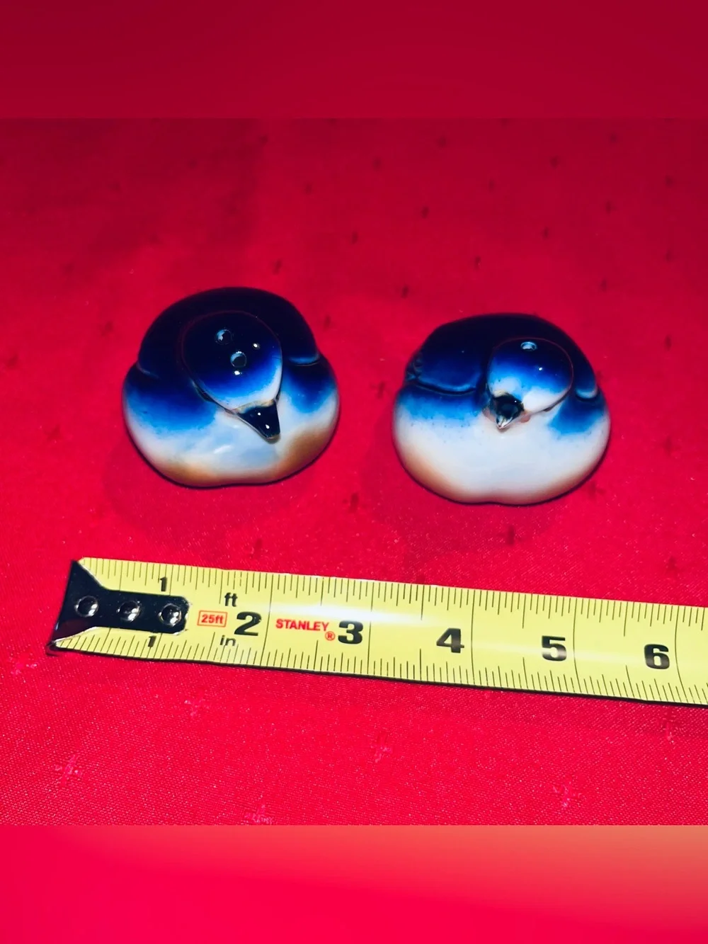 Vintage Henriksen Blue Ceramic Bird Salt and Pepper Set